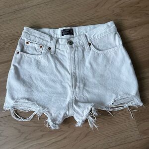 Abercrombie & Fitch Annie High Rise White Jean Shorts size 24 / 00